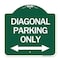 Signmission Diagonal Parking W/ Bidirectional Arrow, Green & White Aluminum Sign, 18" x 18", GW-1818-24191 A-DES-GW-1818-24191 - alternate 1